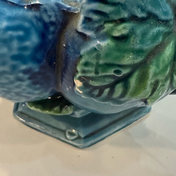 Vintage Inarco Japan Berry Blue Sugar Cream and Oil Lamp Set  (3 piece) - Picture 12 of 13